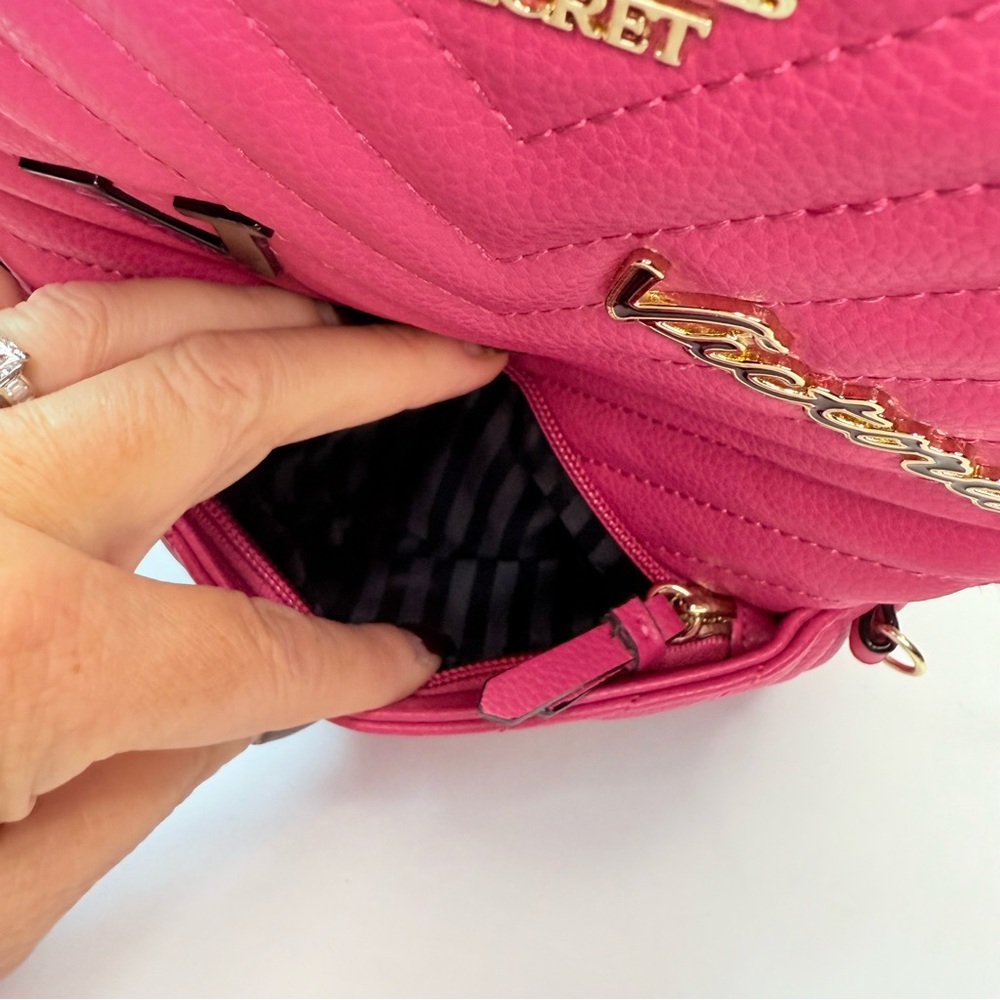 Victoria's Secret Vibrant Pink Quilted Backpack NWOT - Picture 12 of 16
